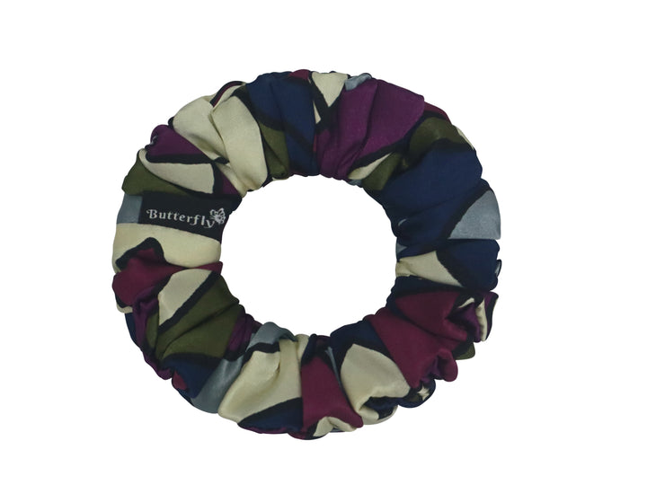 Satin Abstract Purple/Green/Navy