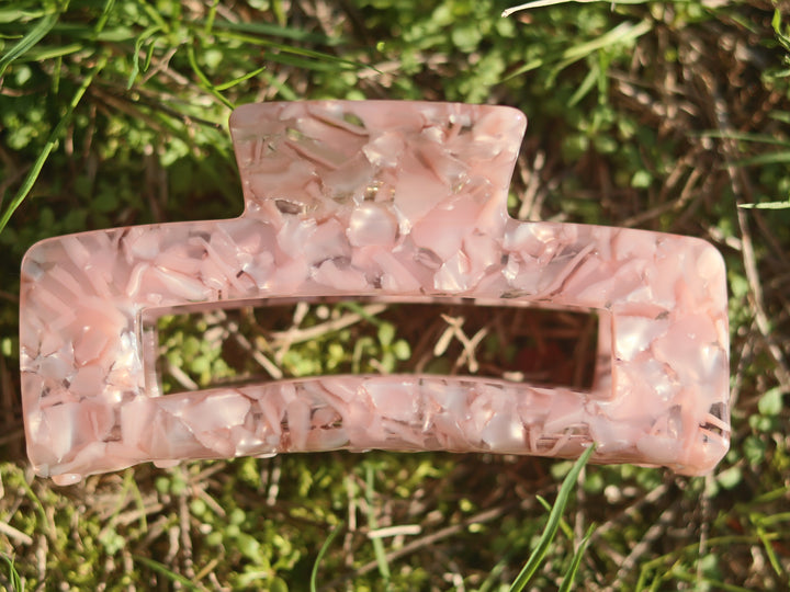 Floral Pink Large Hair Claws